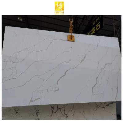 Factory In Stock 20mm Quartz Calacatta White Calacatta Quartz Slab