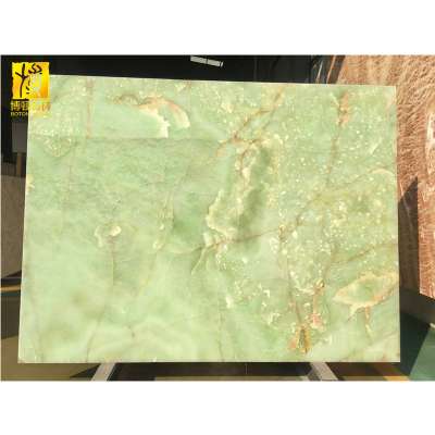 Best sale transparent pure dark green onyx tile