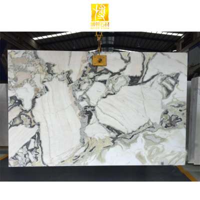 High Quality White Marble With Green Veins Picasso backlit Marble Slabs Marble Dining Table