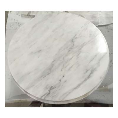 Polished Natural Stone Furniture Guangxi White Marble Round Table Top