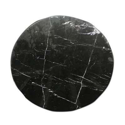 Good price nero marquina round table top black marble tile with white veins