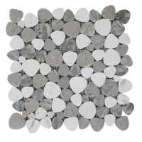 Cheap grey and white polished marble mosaic tiles 24x24