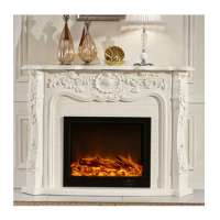 Indoor Decorative marble cladding lion hand-carved-marble-fireplace