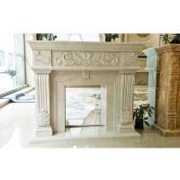 Limestone Frame Stone Marble Fireplace Mantel