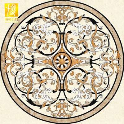 European square marble floor medallions for hotel lobby