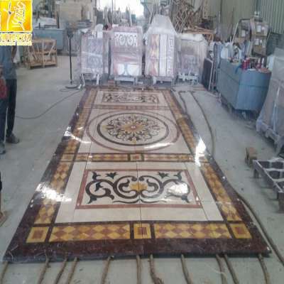 Cutting marble stone medallion flooring tiles