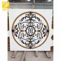 Custom pattern inlay flower floor design decoration water jet marble