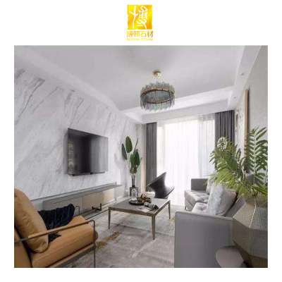 white Interior decoration stone tv background wall panel for livingroom