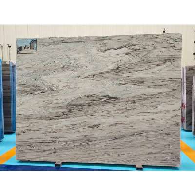 Manufacturer chinese wood grain white brown marble slabs for bedroom flooring