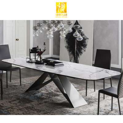 Luxury Italian Carrara Marble Dining Table for Restaurant